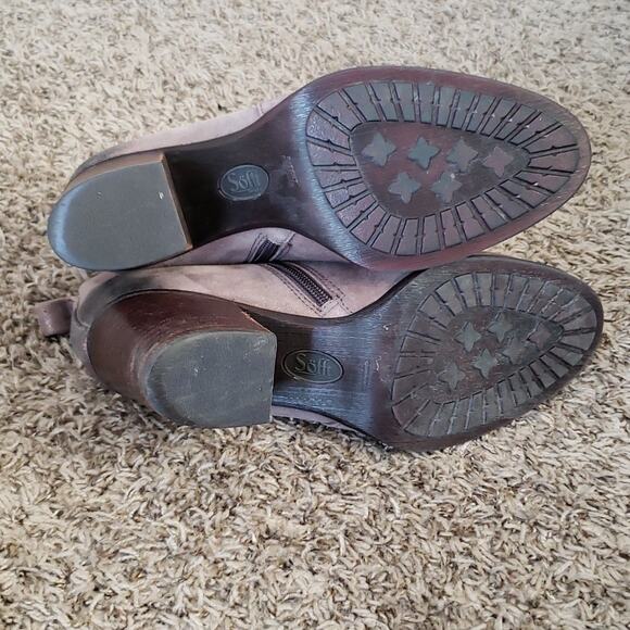 Sofft Women's Ware Boot Smoke Distressed Metallic Suede - Picture 12 of 15